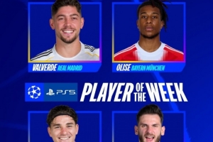 欧冠本周最佳球员候选:巴尔韦德、奥利塞、阿尔瓦雷斯、K77