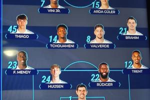 皇马官方阵型:442!锋线维尼修斯搭居莱尔,皮塔奇、门迪左路