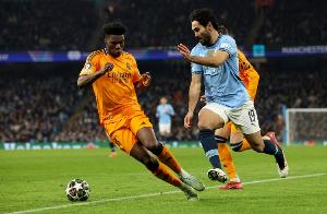 曼城在欧冠5次战胜皇马,仅次于拜仁的8胜和尤文的7胜