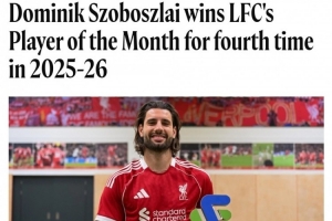 索博斯洛伊当选利物浦2月队内最佳,本赛季第四次获此荣誉