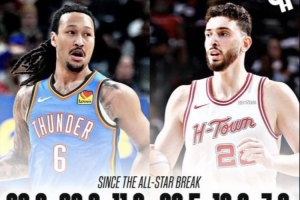 全明星后数据:杰林20.8+11.8+4.3+三分50% 申京18.9+7.9+6.1+27%