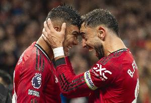 B费本赛季英超5次助攻卡塞米罗破门,为联赛进球最多组合