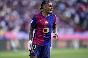 本赛季西甲8人上演帽子戏法,其中包括拉菲尼亚4人来自巴萨