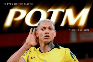 绝平!官方:里沙利松当选热刺客场1-1利物浦的队内最佳球员