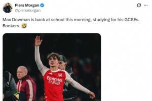 摩根调侃：道曼今天早上回到了学校，备战中考，真是疯狂