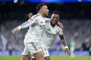 25岁零248天,维尼修斯打破姆巴佩欧冠出战80场最年轻球员纪录