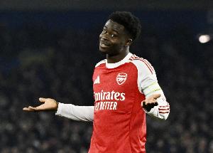 单场欧冠淘汰赛5射门+5关键传球,萨卡是自03/04赛季阿森纳首人