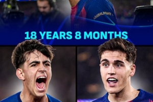 亚马尔+贝尔纳尔+库巴西,巴萨三名U19球员欧冠淘汰赛首发创纪录