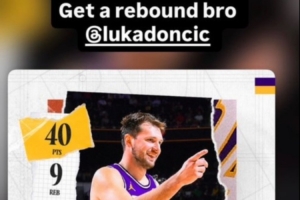 40+9+10！拉拉维亚转发东契奇数据海报：兄弟 再抢个篮板吧