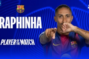 2球2助攻!欧冠官方:拉菲尼亚当选巴萨7-2纽卡全场最佳