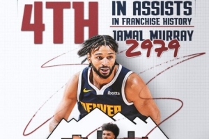 默里助攻来到2979次 超越安德烈·米勒 升至队史助攻榜第4