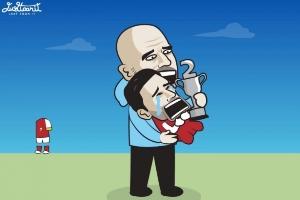 今日趣图:阿森纳0冠王进度完成25%,塔子看了眼赛程要后背发凉了