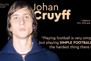 金球奖官方缅怀克鲁伊夫：10年前的今天足坛失去最伟大的远见者