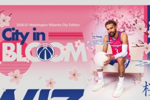 粉色系！奇才官方公布2026-27赛季城市版球衣 樱花款元素回归