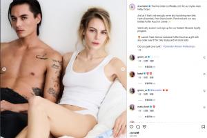 与男模拍广告引热议,奥尔莫女友回应:这是工作,只是摆姿势拍照