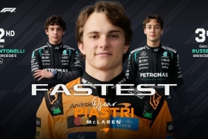 F1日本站二练：皮亚斯特里抢下头名，梅赛德斯二三位诺里斯第四